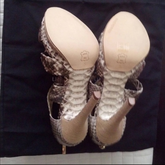 Alexandre Birman Platform Python Sandals Size US 5 - Picture 2 of 7